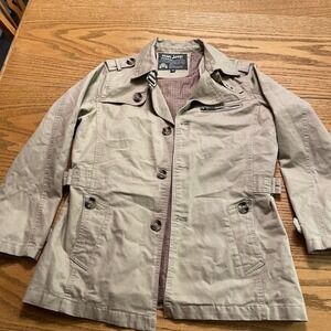 Nian Jeep Legend Classic Outdoor Vintage Tan Camel Brown Zip Button Jacket 2XL